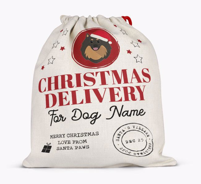 Personalised 'Christmas Delivery for {dogsName}' Santa Sack